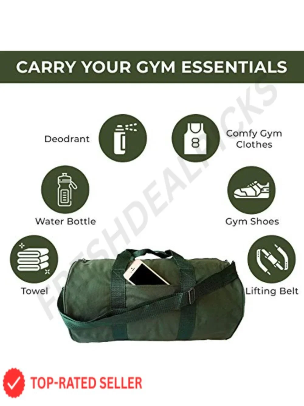 Heavy Duty Travel Duffel Bag Gym Sports Equipment 600D Polyester Adjustable